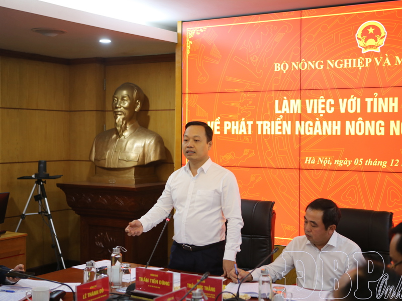 Ban Thường vụ Tỉnh ủy làm việc với Bộ Nông nghiệp và Môi trường